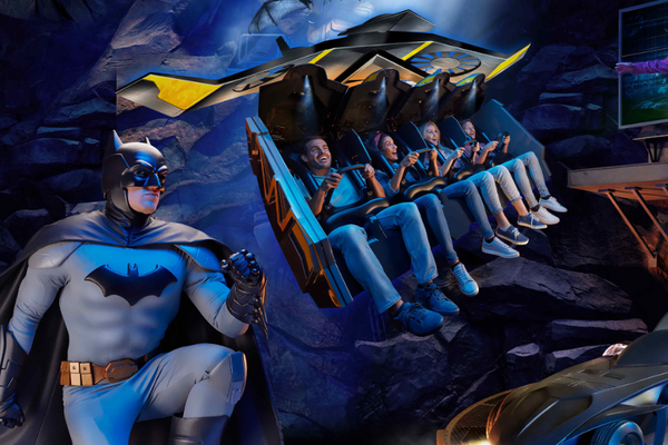 People enjoying Batman rides