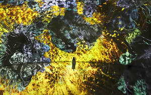 Dziewczyna w TeamLab Phenomena Abu Dhabi