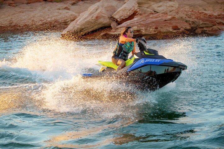 Girl riding jet ski in Alanya