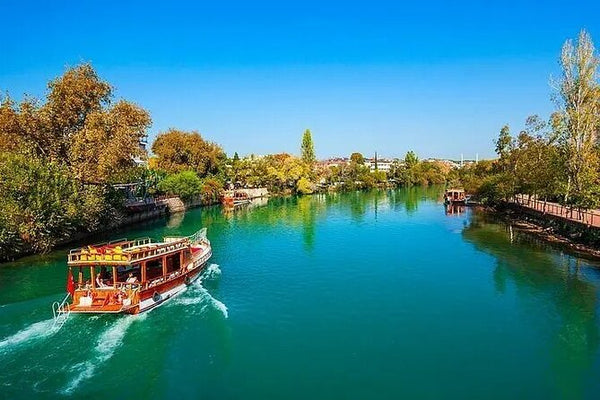 Manavgat River Boat, Bazaar & Waterfall Tour with Lunch & Transfer from Side