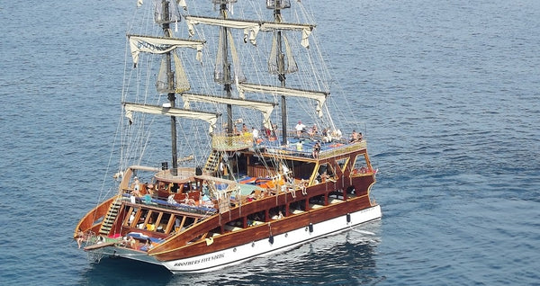 Catamaran Boat Cruising in the ocean