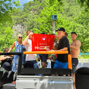 People riding Jeep