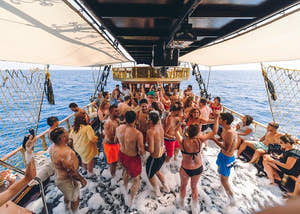 People having a party on a yacht