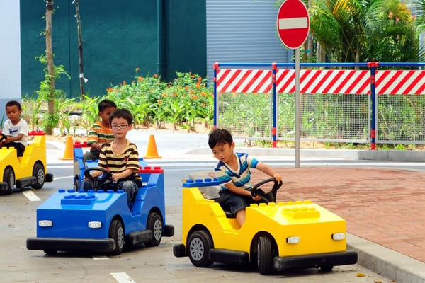 Kids enjoying a ride at LEGOLAND Dubai.