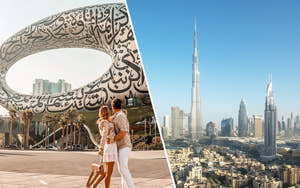 Museum of the Future med Burj Khalifa på toppen