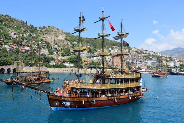 Pirate Boat Sailing in the Ocean