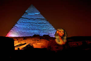 Giza‑pyramidernes lys‑ og lydshow med privat transfer