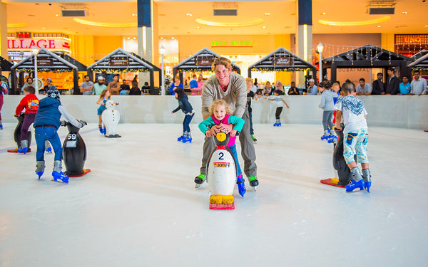 Children skating in Dubai Ice Rink