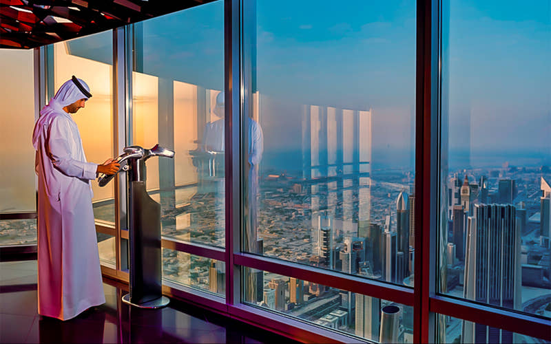 Burj Khalifa – Tickets für die Aussichtsplattform auf den 124. und 125. Etagen inklusive Mahlzeit auf der Dachterrasse