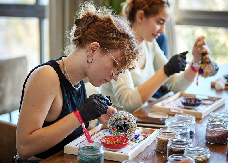 Istanbul Turkish Mosaic Lamp Workshop with Turkish Delight