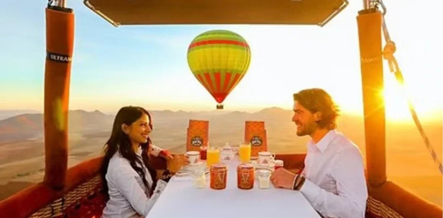 So erstellen Sie einen Geschenkkorb als Überraschung für eine Heißluftballon-Tour in Dubai