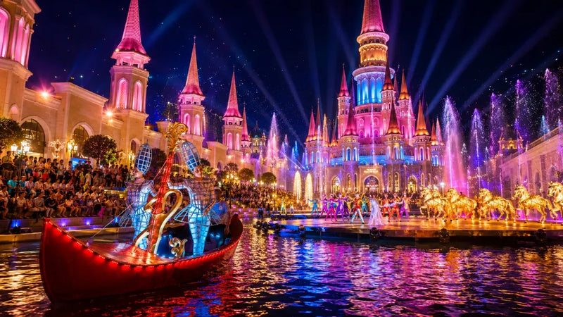 Heldagsbillet til forlystelsesparken Land of Legends og aftenshow med transport