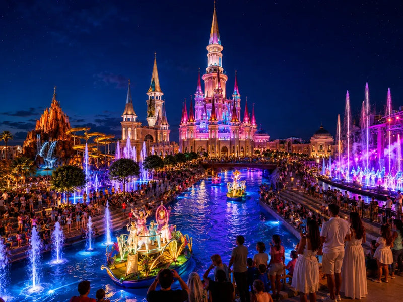 Heldagsbillet til forlystelsesparken Land of Legends og aftenshow med transport