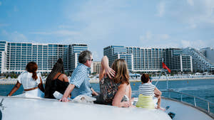 People enjoying a luxury yacht tour in DubaI