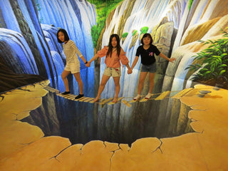 Interactive 3D exhibit at a Museum of Illusions