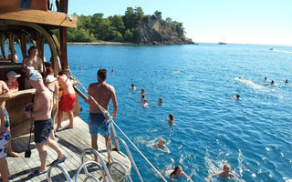 Guests swimming in the ocean
