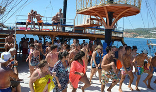 Guests on the deck of Catamaran Boat