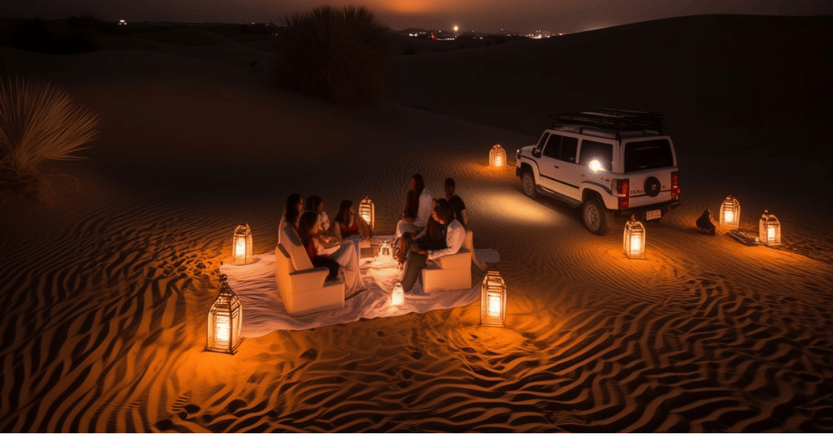 People Enjoying Liwa Overnight Desert Safari