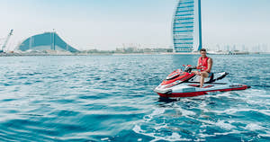 Man riding jet ski
