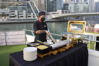 Chef cooking on a houseboat