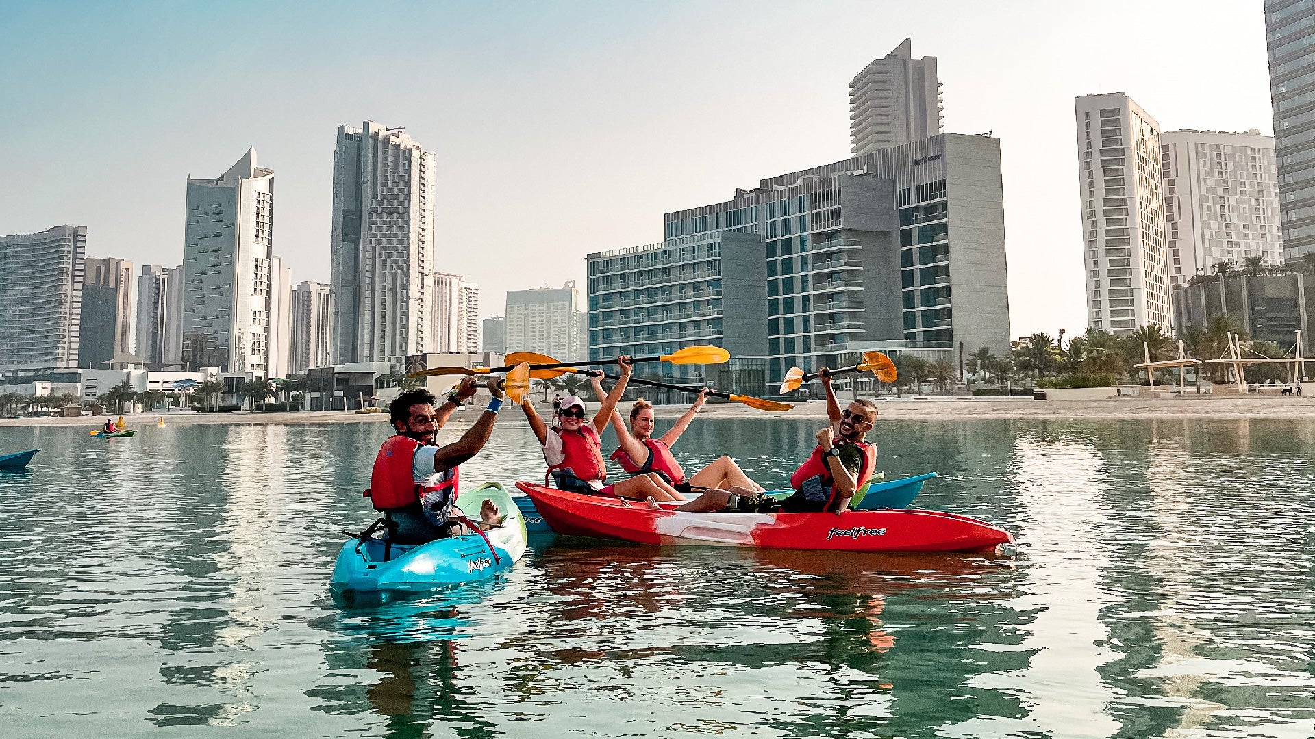 People Kayaking in Dubai