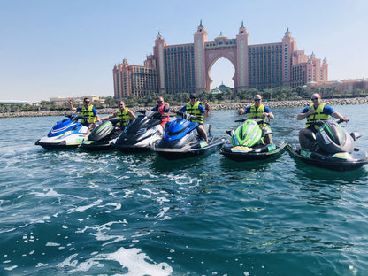 People participating in a jet ski tour in Dubai