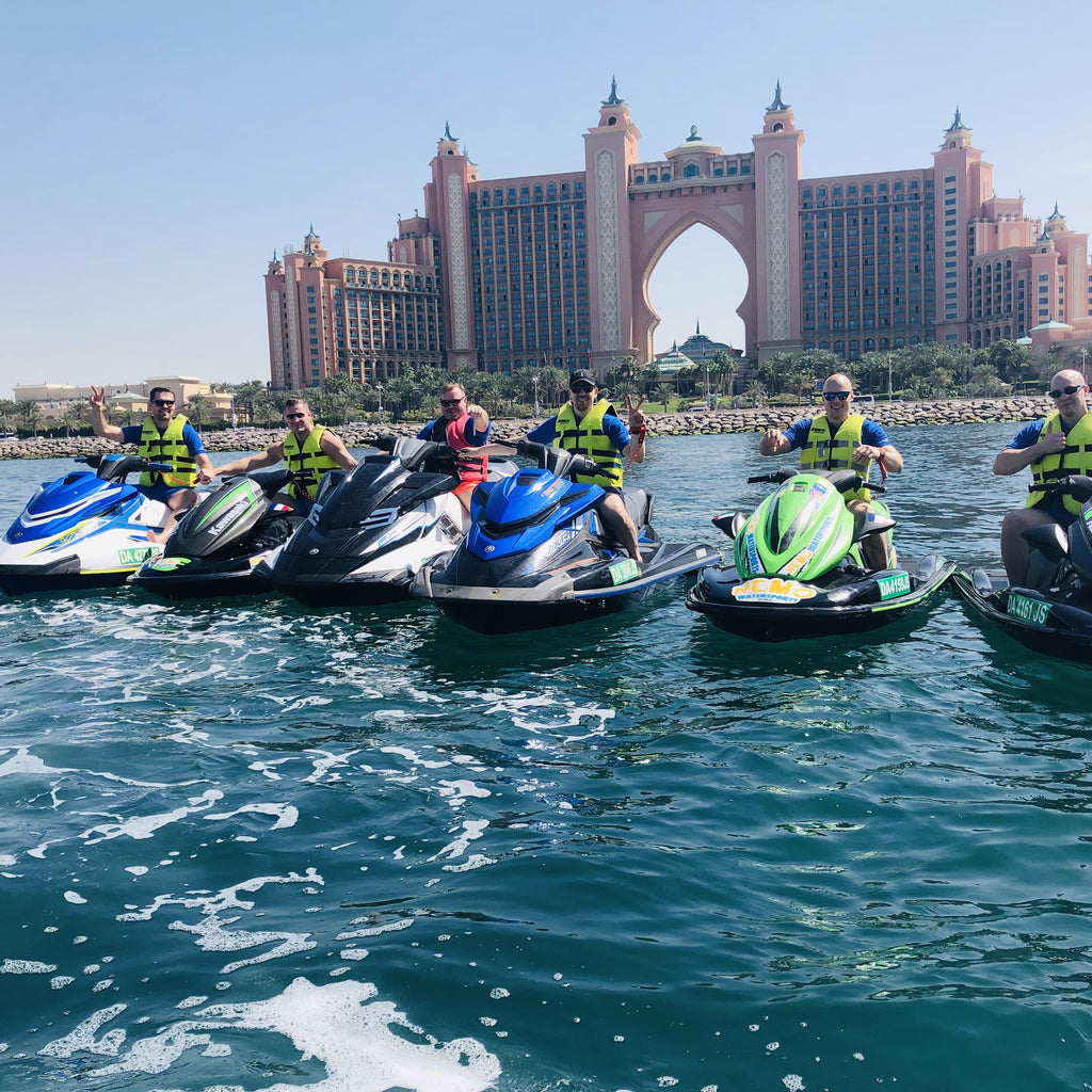 People participating in a jet ski tour in Dubai