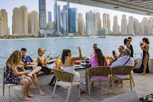 Tourists enjoying a cruise 