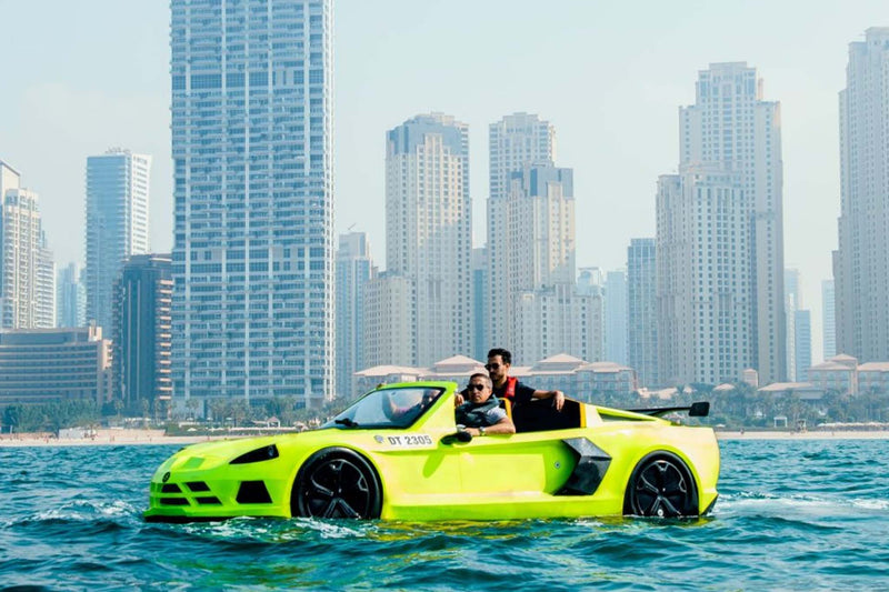 Jet Car, a unique amphibious vehicle designed for water-based recreational activities