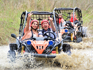 People driving Buggy