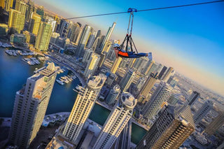 XLine Dubai Marina, which is one of the world's longest urban ziplines. 