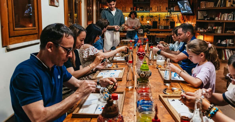 Istanbul Turkish Mosaic Lamp Workshop with Turkish Delight