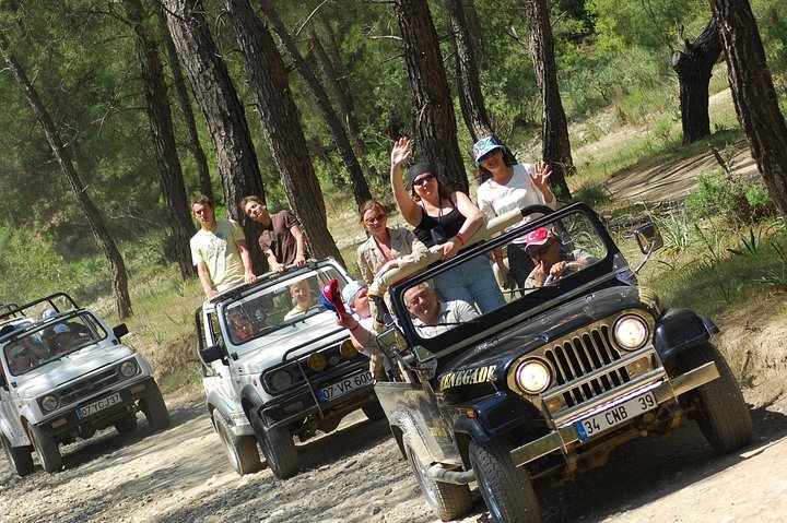 People enjoying jeep safari