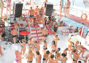 People having a party on a yacht
