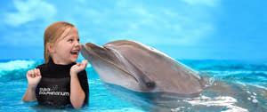 Barn med delfin