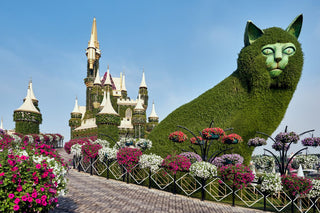Floral Cat sculpture in Miracle Garden