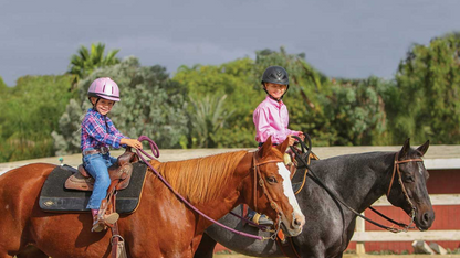 Kids enjoying horseback Riding in the Taurus Mountains