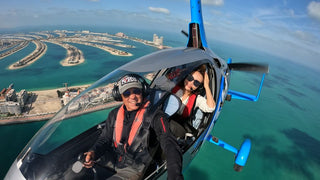 gyrocopter flight over Dubai, offering a unique aerial perspective of the city.