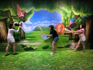 Optical illusion exhibit at the Museum of Illusions. 
