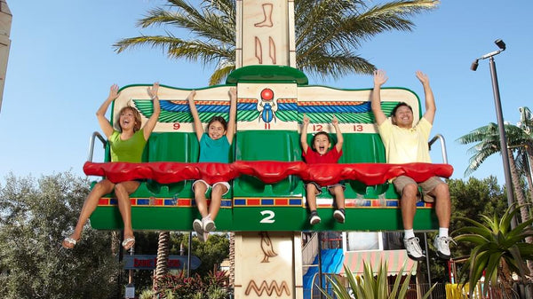 Kids enjoying a ride at LEGOLAND Dubai. 