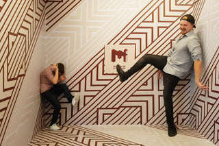 Optical illusion exhibit at the Museum of Illusions. 