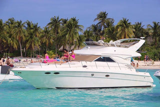 Guests sitting on the deck of  My Dream Yacht