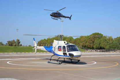 People riding helicopter