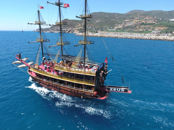 Pirate Boat Sailing in the Ocean