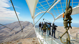 Fotosession ved zipline på Jebel Jais