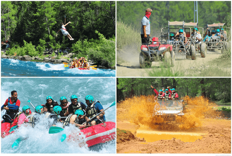 Wildwasser-Rafting, Zipline & Buggy-Safari ab Alanya