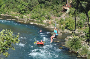 Girl enjoying zipline