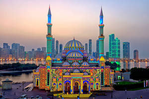 Al Noor Mosque in Sharjah, United Arab Emirates