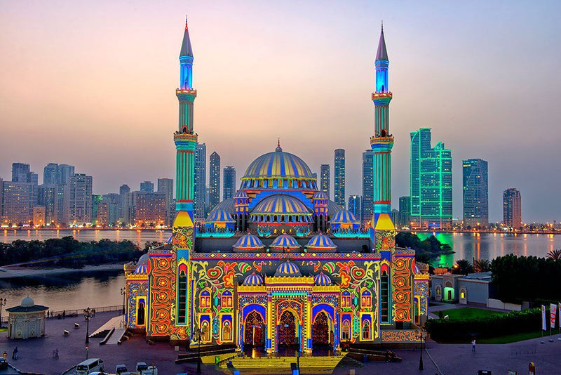 Al Noor Mosque in Sharjah, United Arab Emirates