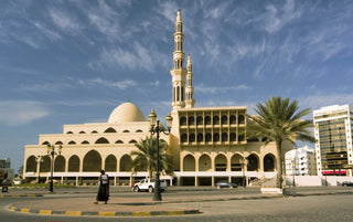 King Faisal Mosque in Sharjah, United Arab Emirates. 